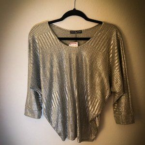 Gold, Shimmery 3/4 Sleeve Shirt